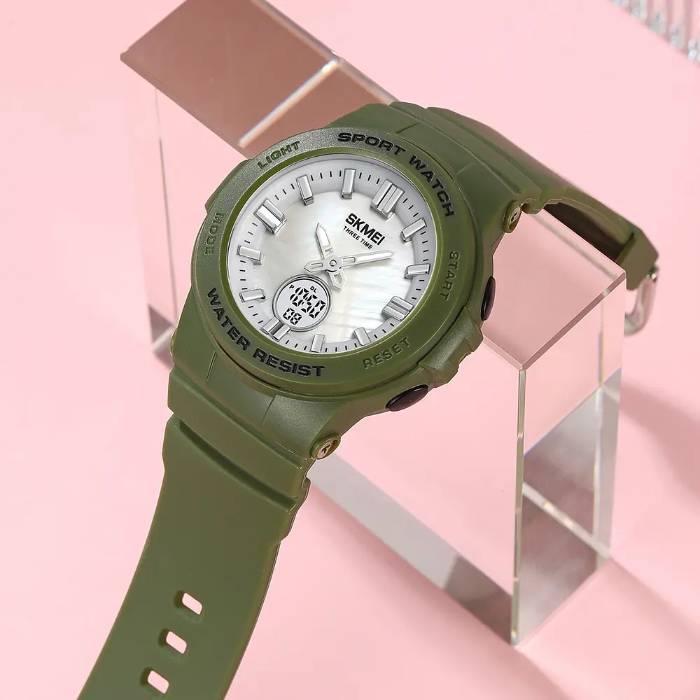 Годинник наручний жіночий 2125AG Army green Skmei acs0030256 - фото 4