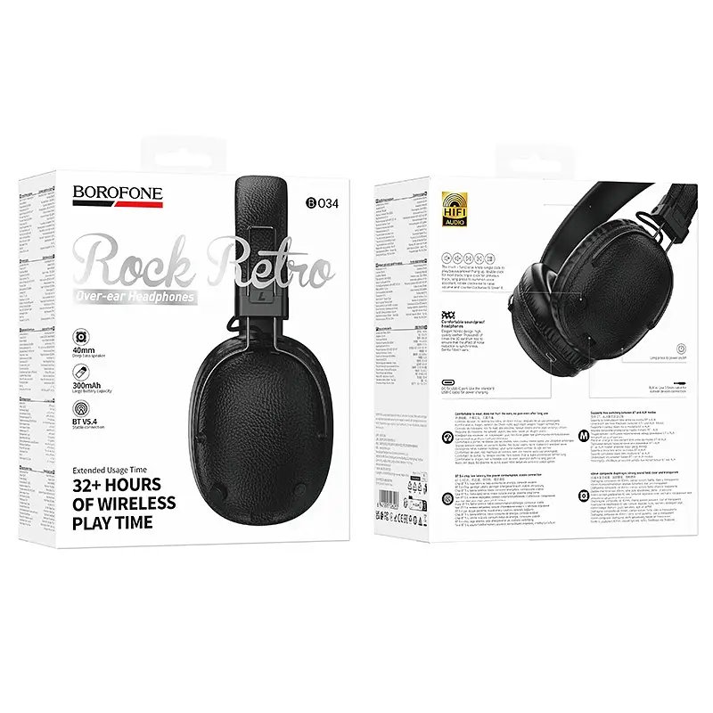 Бездротові накладні навушники BOROFONE BO34 Suenos BT headset чорний - фото 2