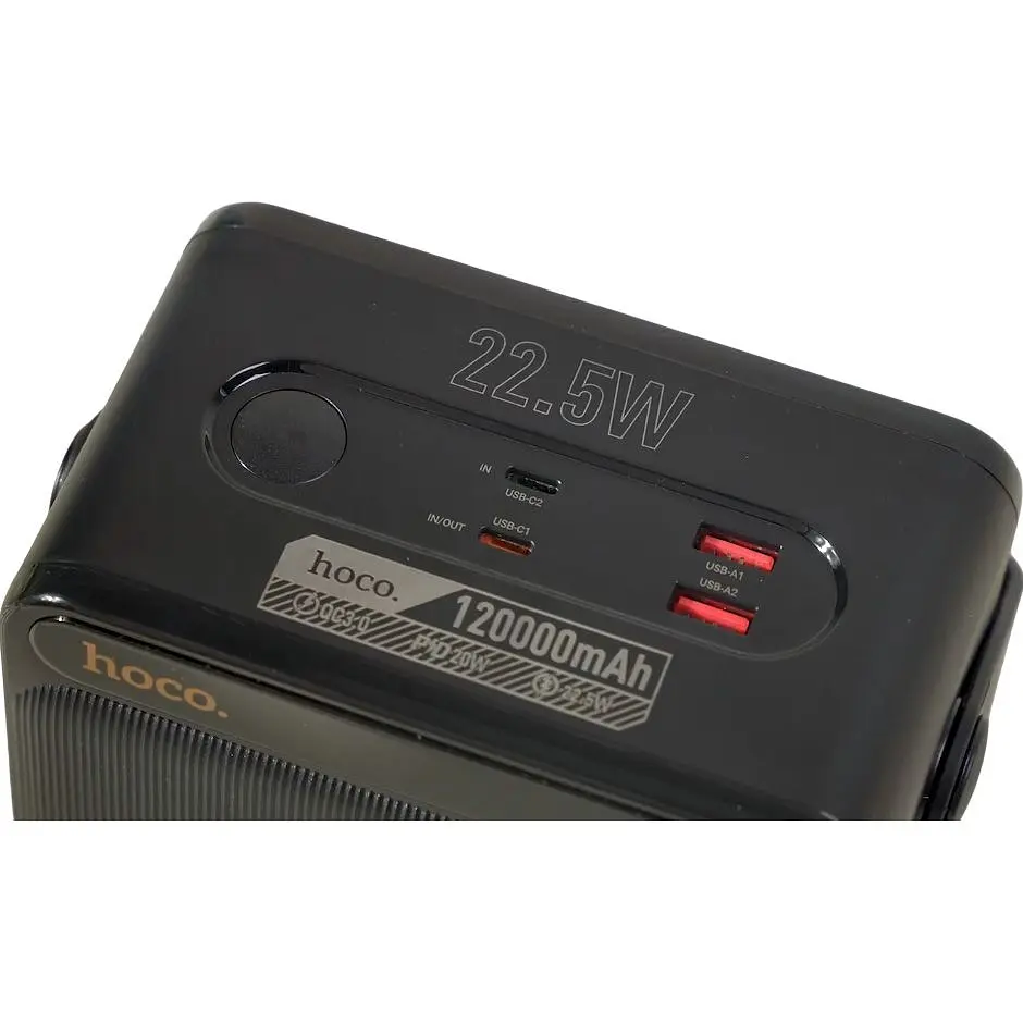 Зовнішній акумулятор Hoco DB101 Zeus 120000mAh 22.5W Black [168596] - фото 4