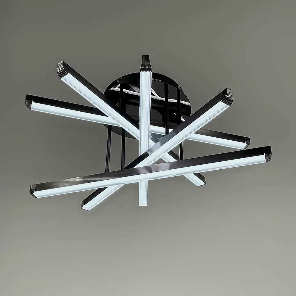 Футуристическая Led люстра в корпусе черный хром Ст. 77018-5 Gray+BK | Line F - фото 2