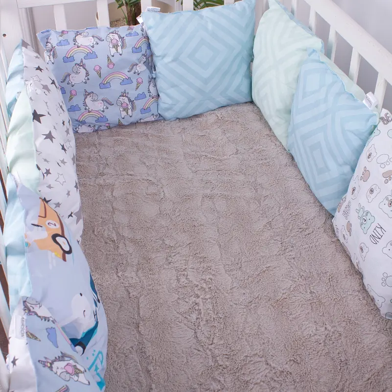 Подушки-борти MirSon Kids Time 18-100 Mint time блакитні 12 шт. - фото 3