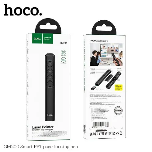 Лазерний пульт HOCO GM200 Smart PPT page turning pen чорний - фото 5