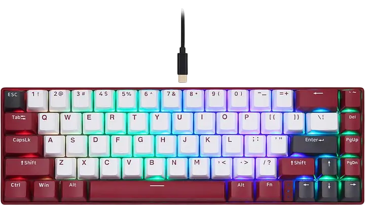 Клавіатура бездротова Motospeed BK67 Longhua RGB Blue Red (mtbk67rmb) - фото 1