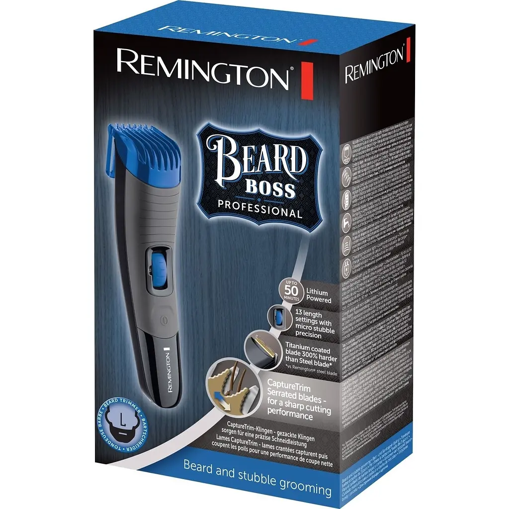 Тример Remington Beard Boss Pro для бороди, вусів і голови чорно-синій MB4133 - фото 3