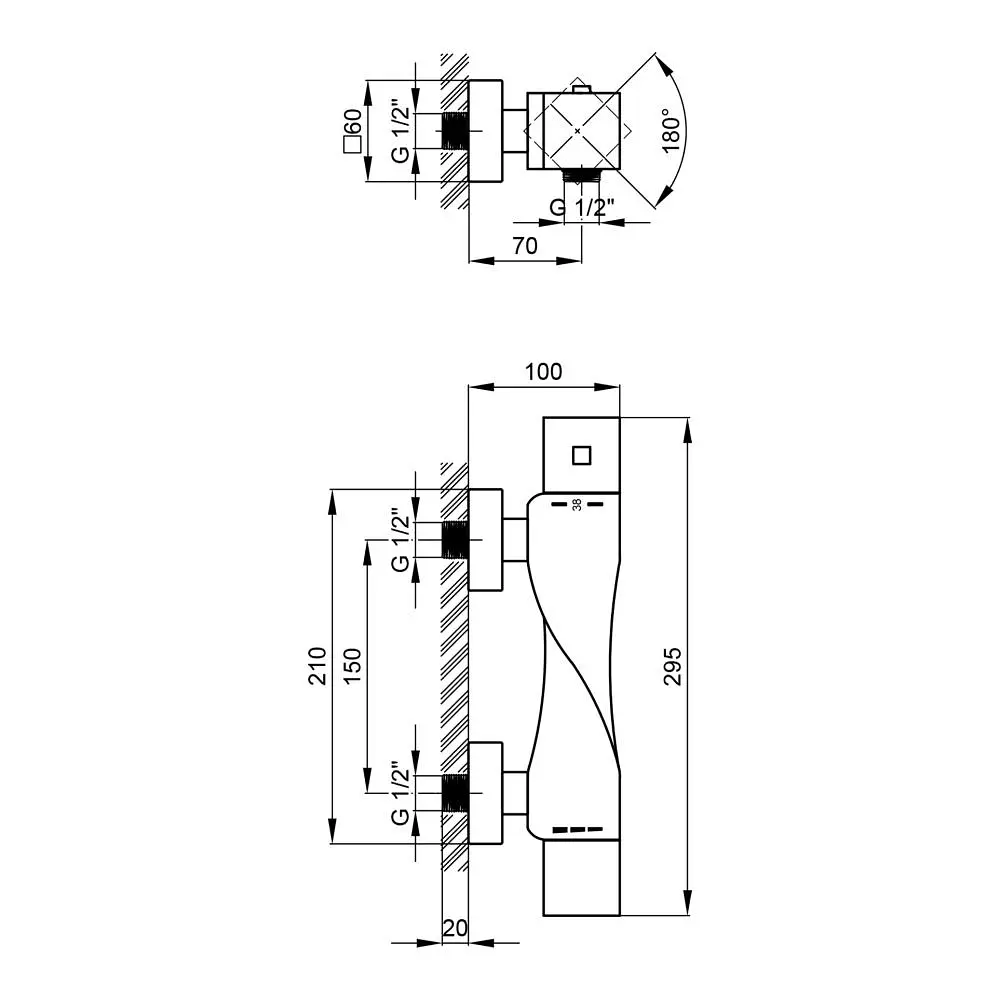 Смеситель термостатический для душа Zkrouceny 40T105C (QTZKR40T105C) - фото 2