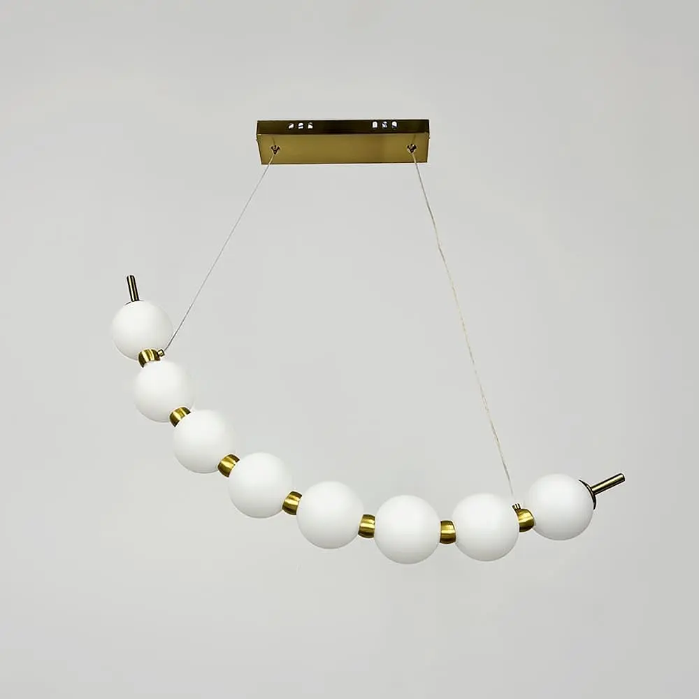 Светодиодная дуговая люстра PEARLIES на 8 белых шариков длиной 66 см | Line F | Ст. SG45-660 AB - фото 6