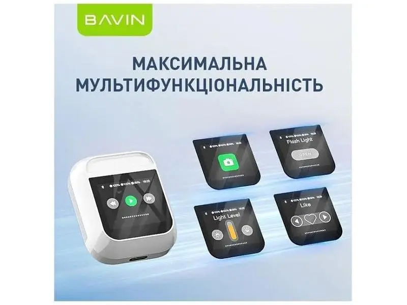 Навушники TWS Bavin 81 Hi-Res LCD Tough White (HB-BA-81-WH) - фото 6