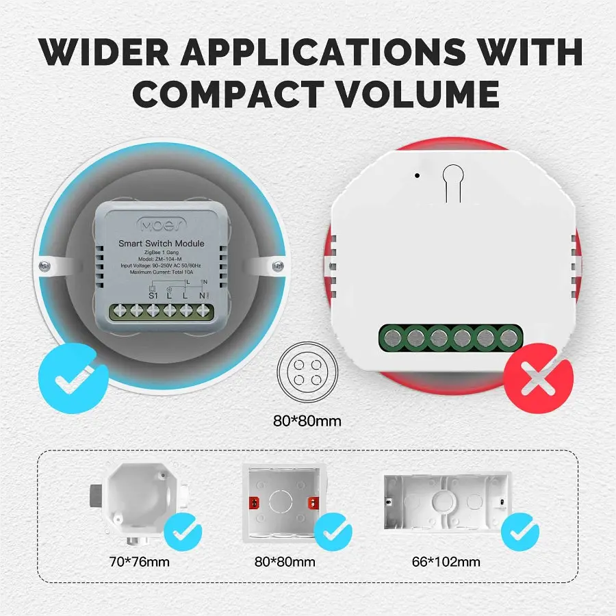 Розумне реле Zigbee Moes ZM-104-M Tuya Smart Switch 10 А - фото 4