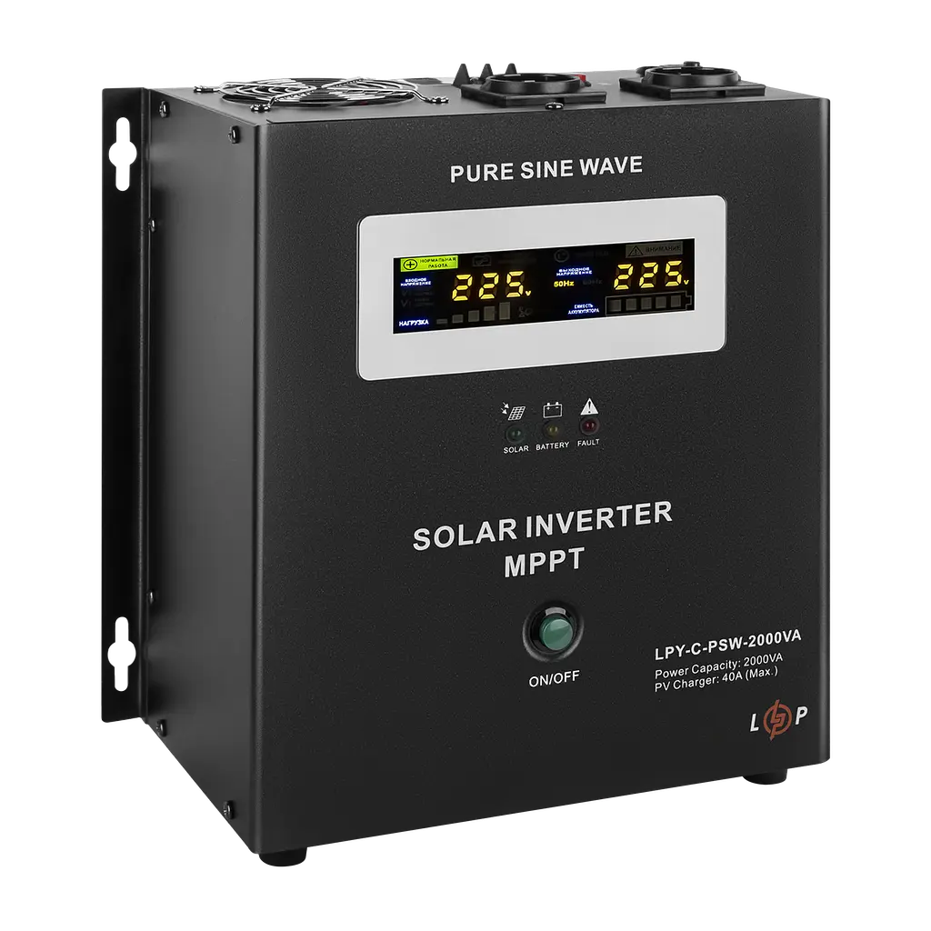 Сонячний інвертор (ДБЖ) LogicPower LPY-C-PSW-2000VA (1400W) MPPT24V - фото 3
