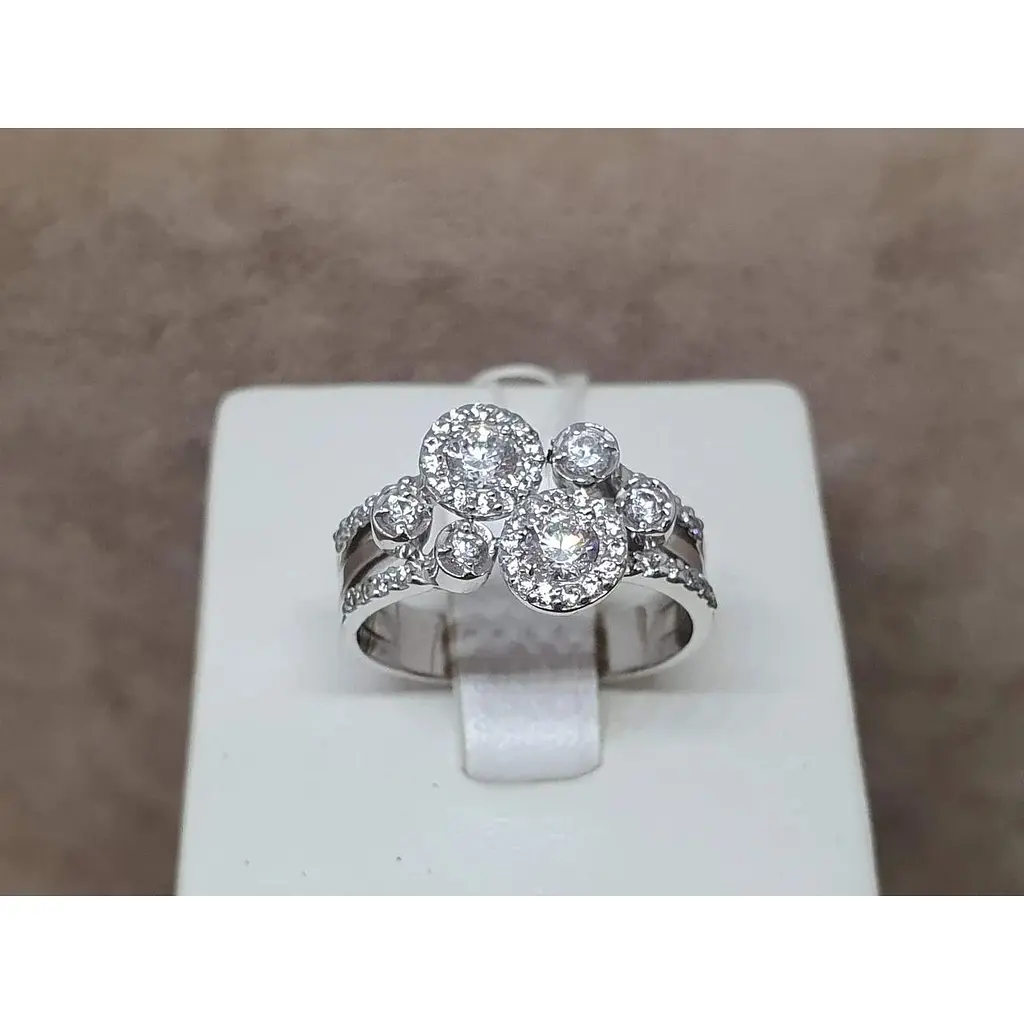 Золоте кільце Гаразд з фіанітами. 3523569Б 17,5 - фото 5