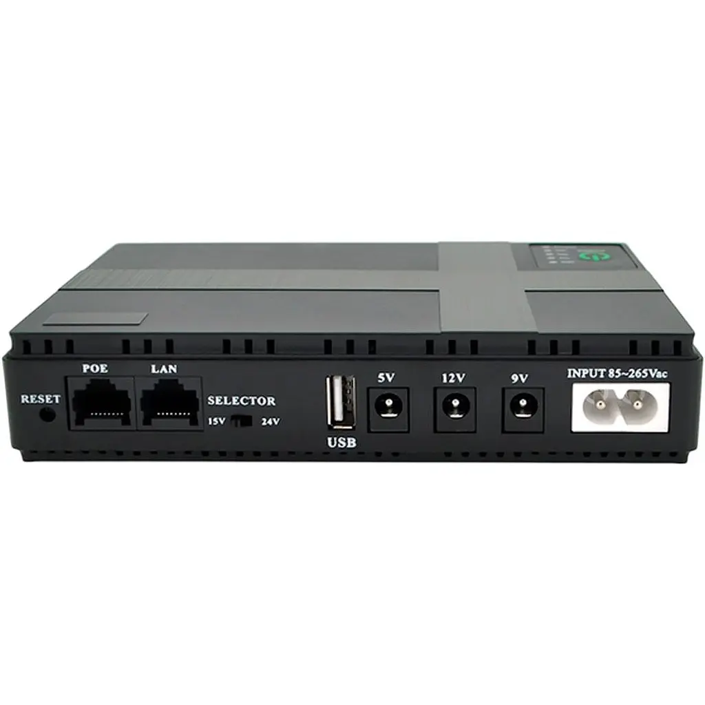 Джерело безперебійного живлення (ДБЖ) для роутера Merlion MINI DC1018P DC-5V/9V/12V 18W 10400mAh Black [153365] - фото 2