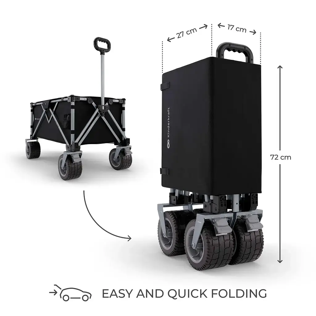 Сложная туристическая тележка Kinderkraft Rollster Mystic Black (KSROLL00BLK0000) - фото 2