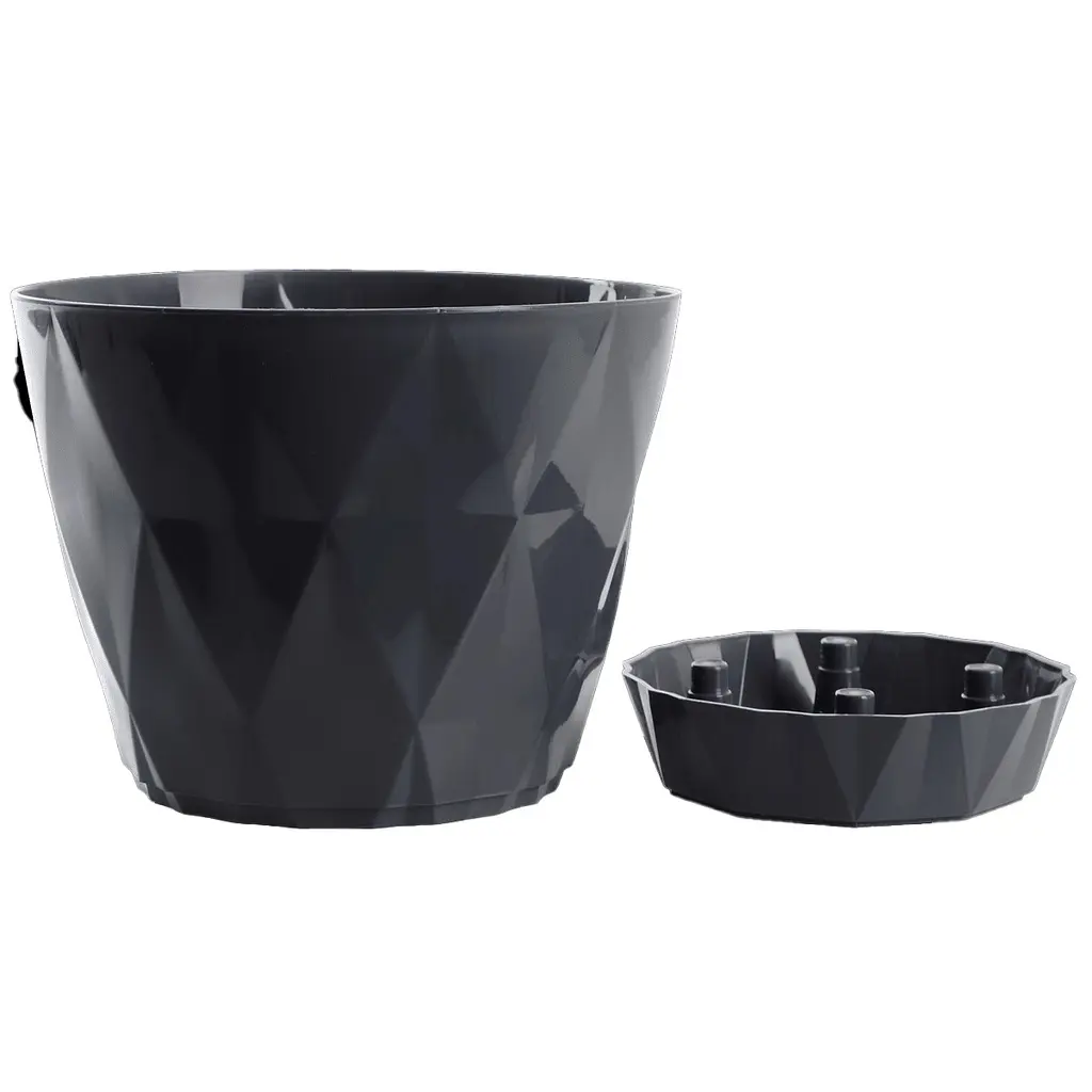 Цветочный горшок Violet House Prizma dark grey 1.5 л - фото 2