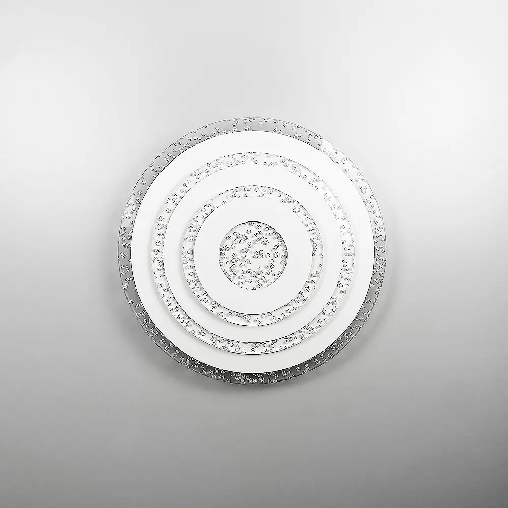 Круглий світильник Ø 35 см з прозорим акрилом з бульбашками Line F 2245-350 Q WT - фото 5