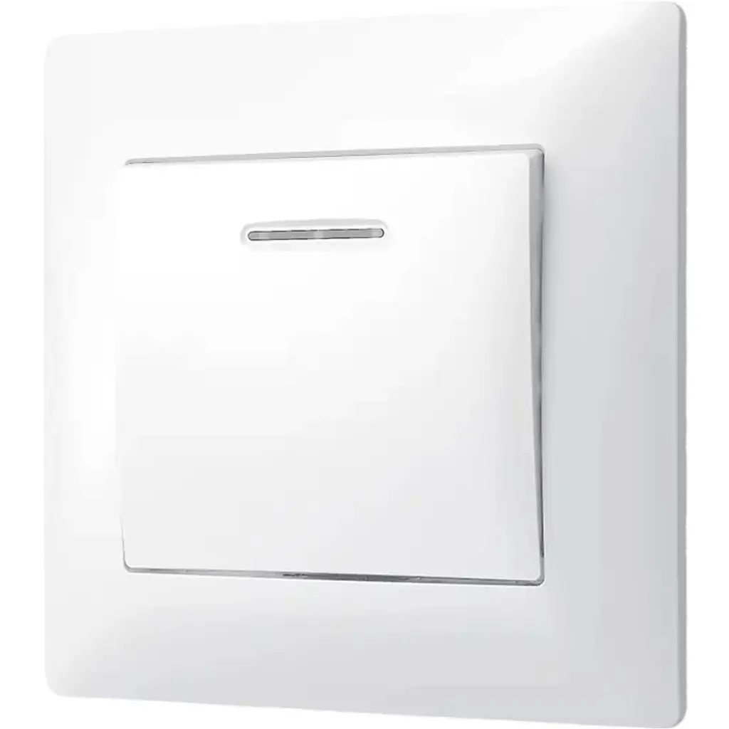 Вимикач одноклавішний Videx Titanum Standard з підствіткою білий 1 шт. - фото 2