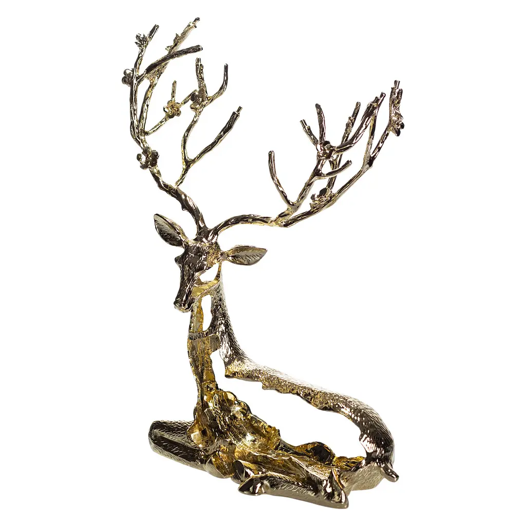 Декоративна фігурка Yiwu Lying Deer 20х8х25 см металева статуетка колекційна для дому декор напівпрозора HP-7-16 - фото 4