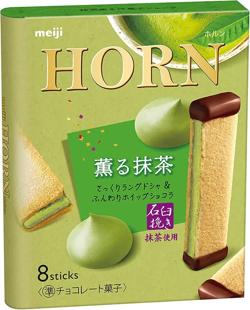 Печиво Meiji Horn Kaora Matcha Chocolate Biscuit Sandwiches, 53г - фото 2