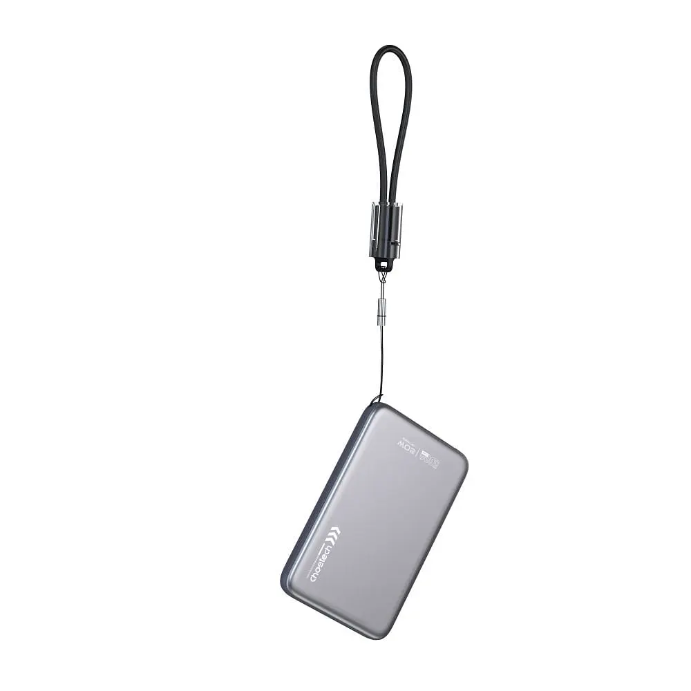 Повербанк 5000mAh Choetech B861 Grey 20W QC3.0 PD3.0 бездротова магнітна зарядка MagSafe (43-00167) - фото 12