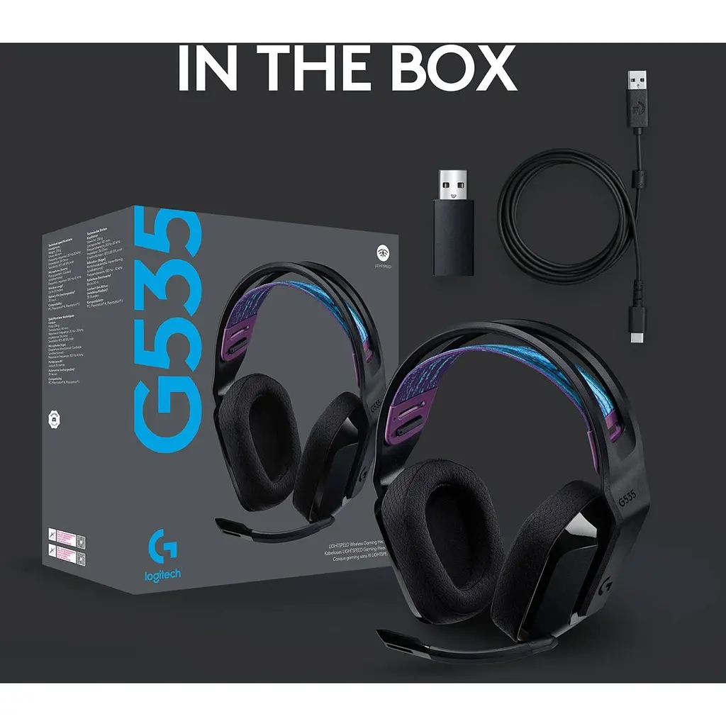 Ігрові навушники Logitech G535 Lightspeed Wireless Black (981-000972) [70702] - фото 10