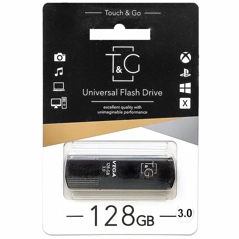 Флеш-накопичувач 121 Vega Series USB 3.0 - 128GB Чорний T&G teh0029234 - фото 2