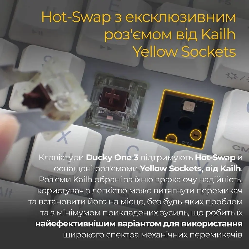 Клавіатура Ducky One 3 SF Cherry MX Brown RGB White UA (DKON2167ST-BUAPXPWWWSC1) - фото 3