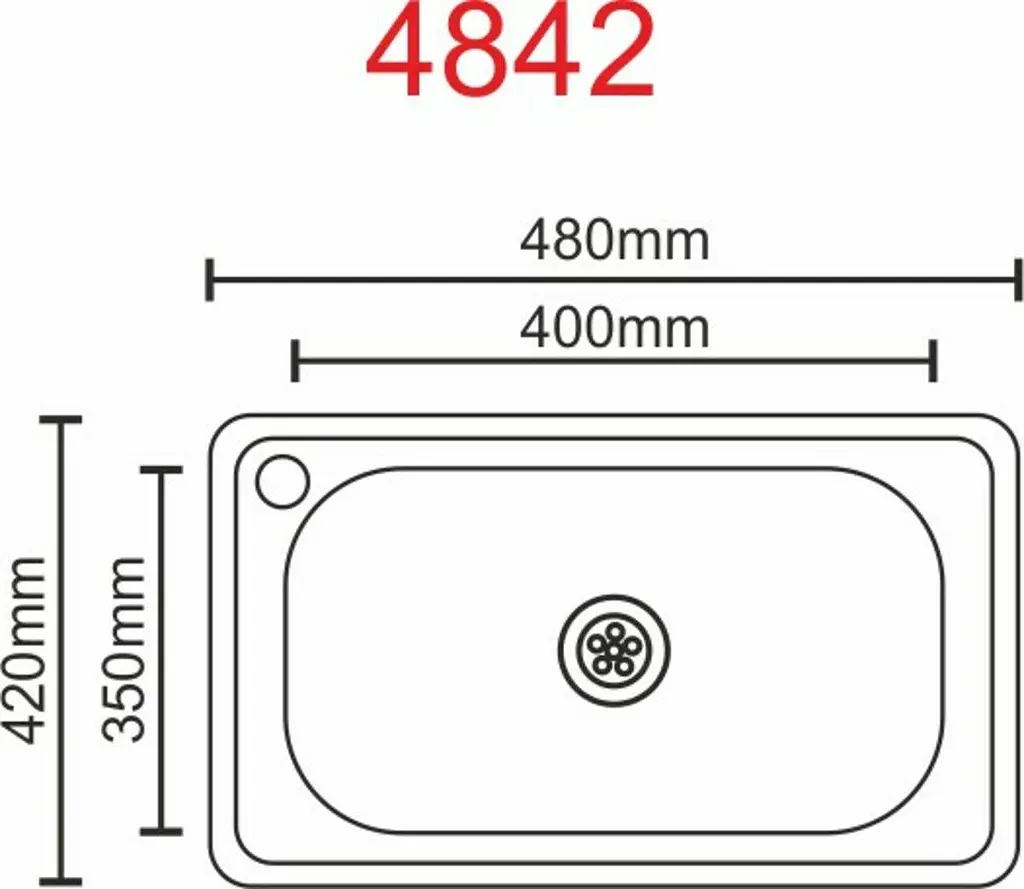 Кухонная мойка Platinum 4842 из нержавеющей стали 0.6 мм прямоугольная 48x42 см сатин (SP000016241) - фото 2