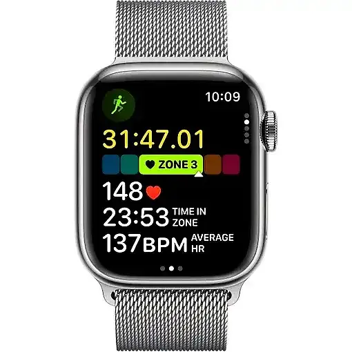 Смарт-часы Apple Watch Series 9 GPS + Cellular 45mm Silver S. Steel Case w. Silver Milanese Loop (MRMQ3) - фото 6