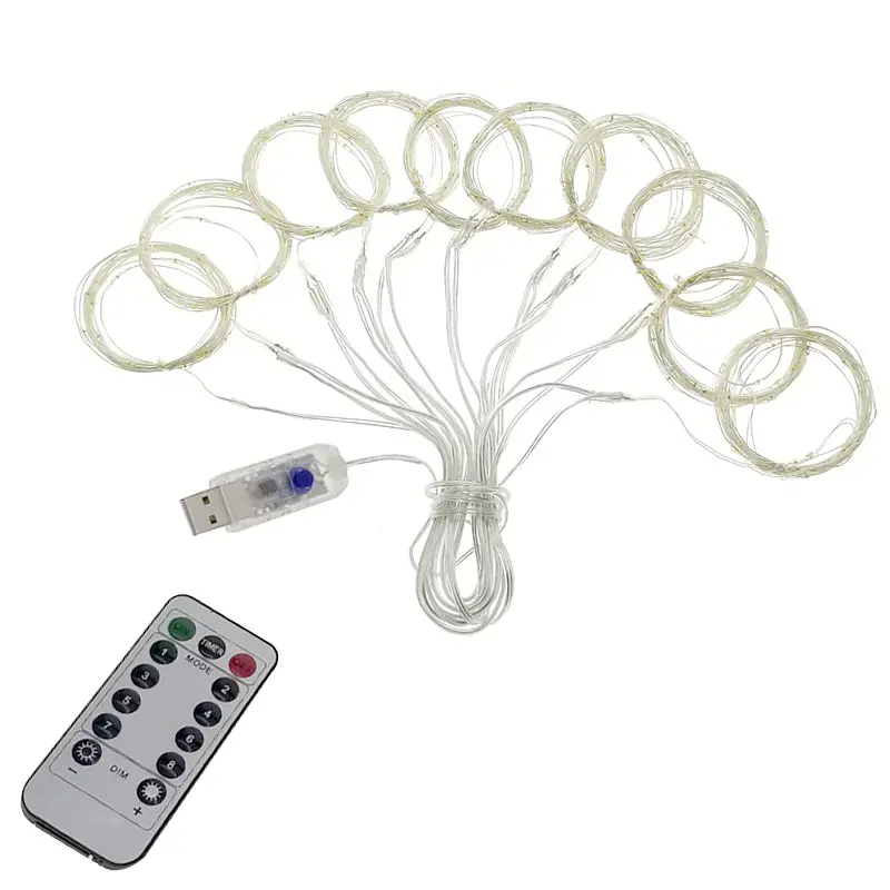 Гірлянда штора Sun Lamp крапля роси 3х3 м 300 LED з пультом та USB живленням - фото 3