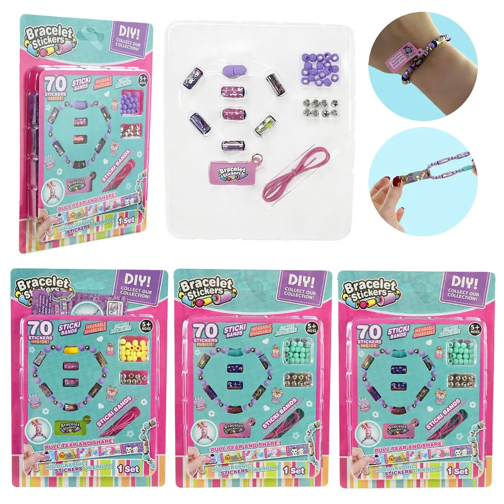 Творчий набір для створення браслетів Bracelet Stickers з бусинами та наклейками (PL525-003) в асортименті