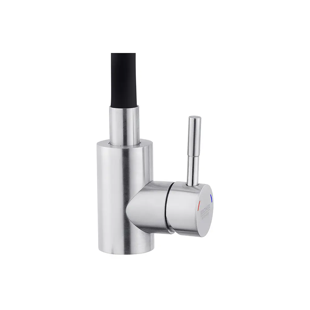 Змішувач для кухні з гнучким виливом Kroner KRP Edelstahl Klassisch - ESG035BLK CV024353 Хром матовий - фото 5