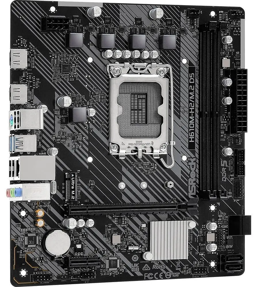 Материнська плата AsRock H610M-H2/M.2 D5 (H610M-H2/M.2 D5) (Socket 1700, Intel H610, Micro-ATX) - фото 3