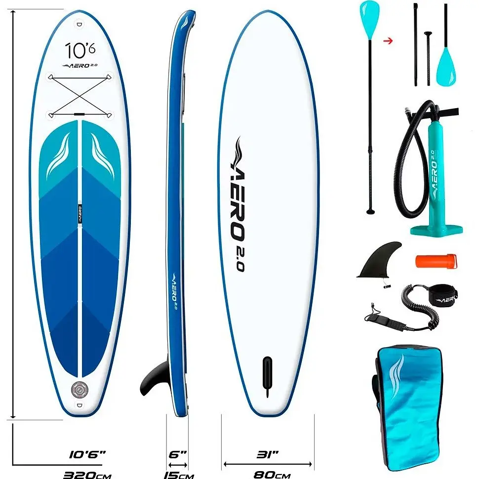 Надувная SUP доска AERO Board 2.0 (320х15х80см) 10.6' Blue Ocean [140351] - фото 2