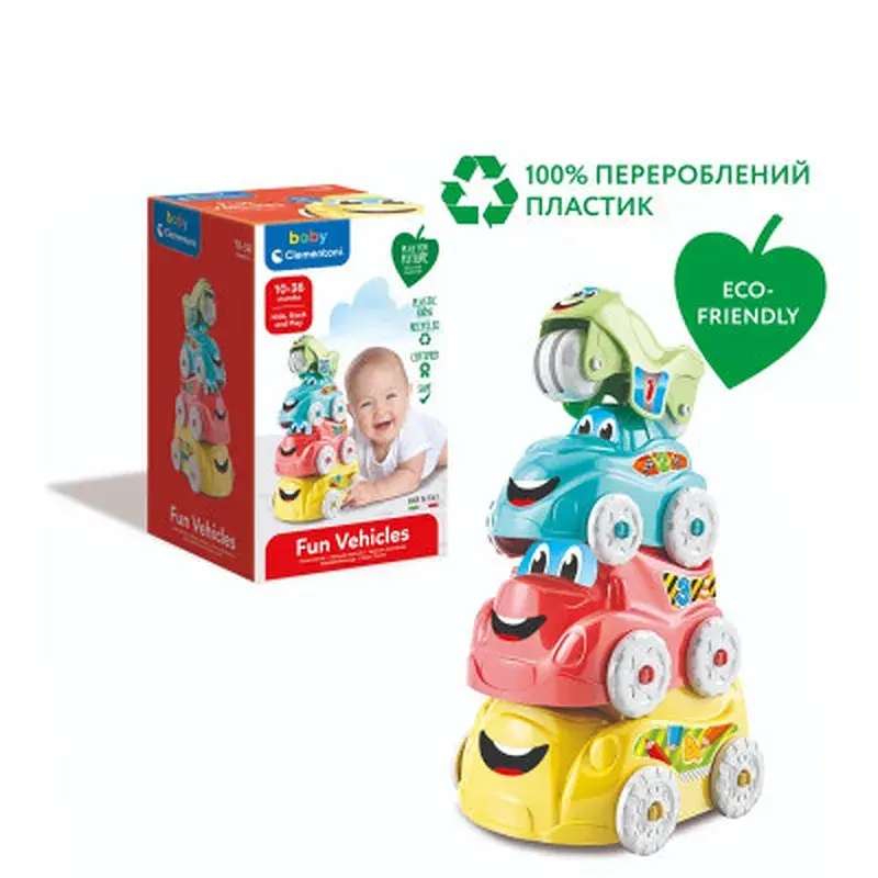 Розвиваюча іграшка Clementoni пірамідка Fun Vehicles (17111) - фото 7
