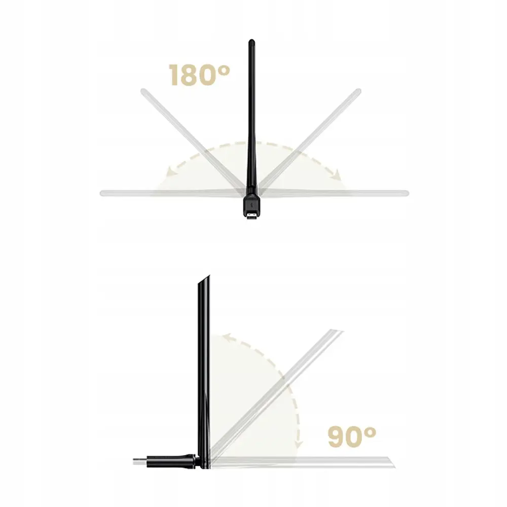 WI-FI-адаптер UGREEN CM496 AC650 High-Gain Dual Band Wireless USB Adapter(UGR-90339) - фото 3
