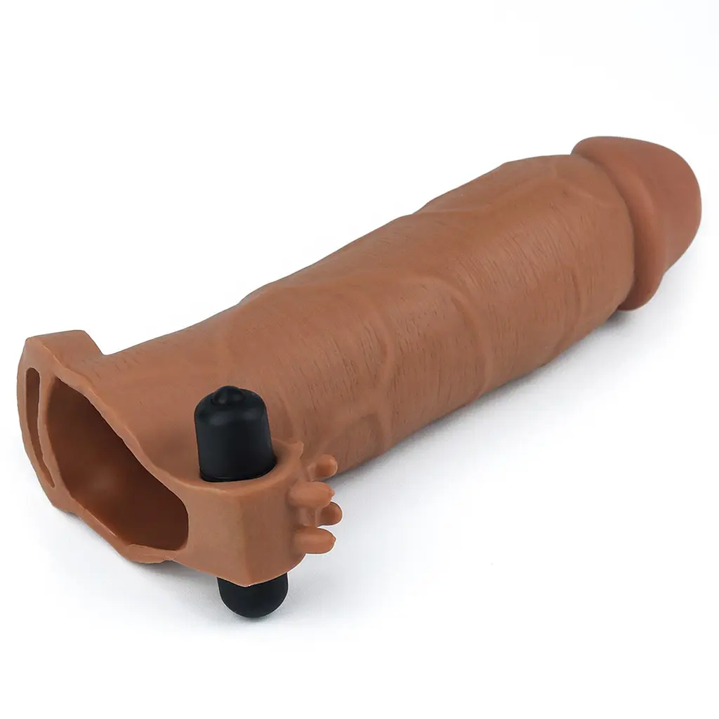 Насадка на пеніс Lovetoy Pleasure X-Tender Series Add 3" 20 см (коричневий) - фото 3