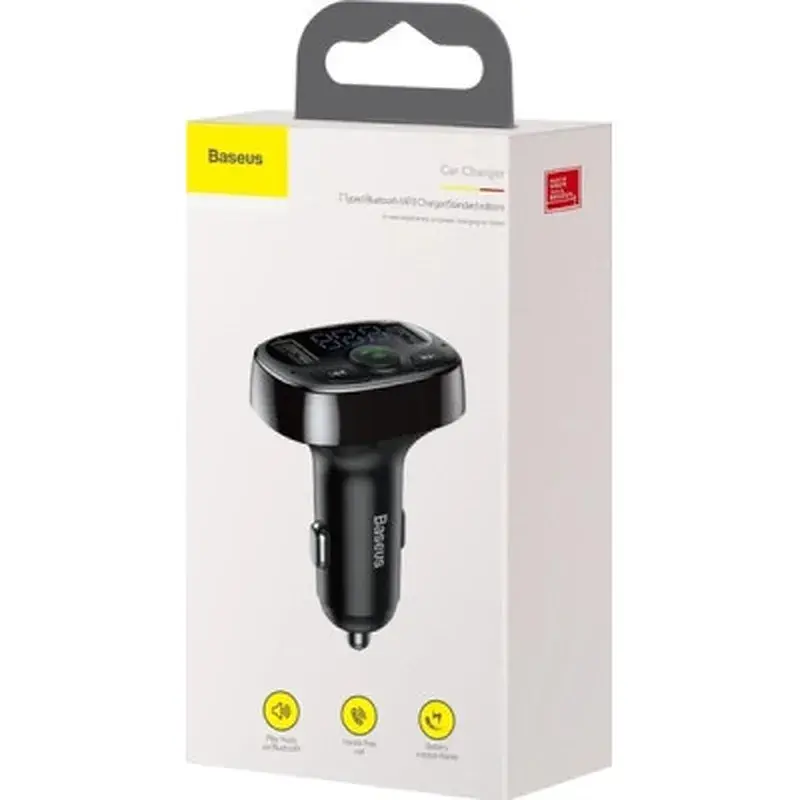 FM модулятор Baseus T Shaped S-09A 2 х USB Type-A, microSD Black (CCMT000001) - фото 12