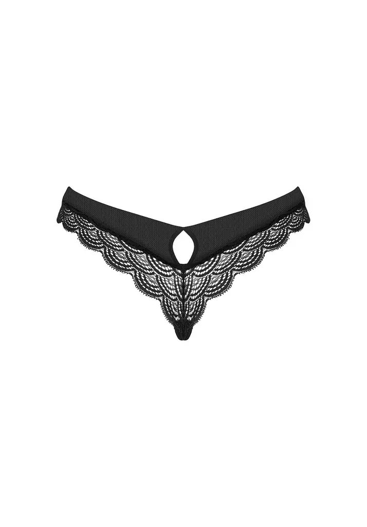 Трусики-стринги Obsessive Chemeris XS/S черный - фото 8