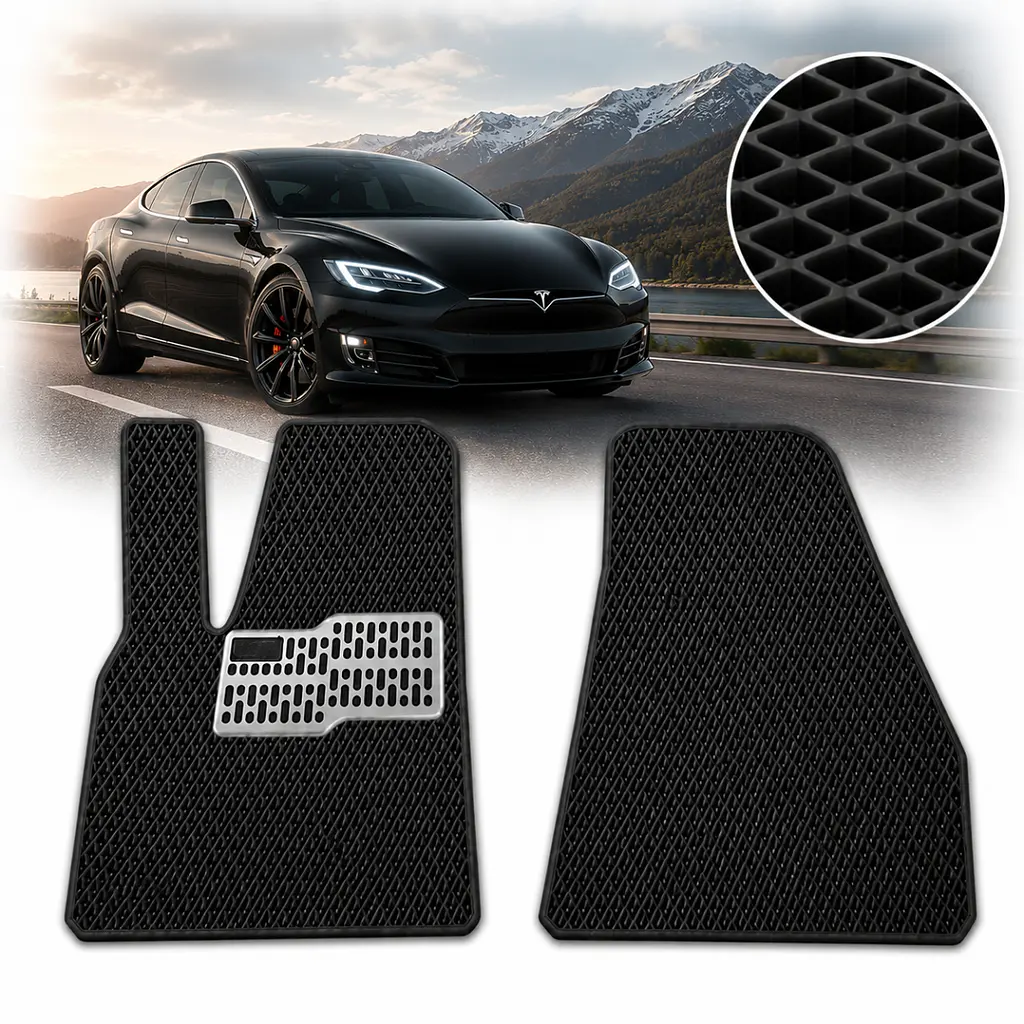 Килимки в салон передні EVA для Tesla Model S 2012- з підп'ятником 2 шт