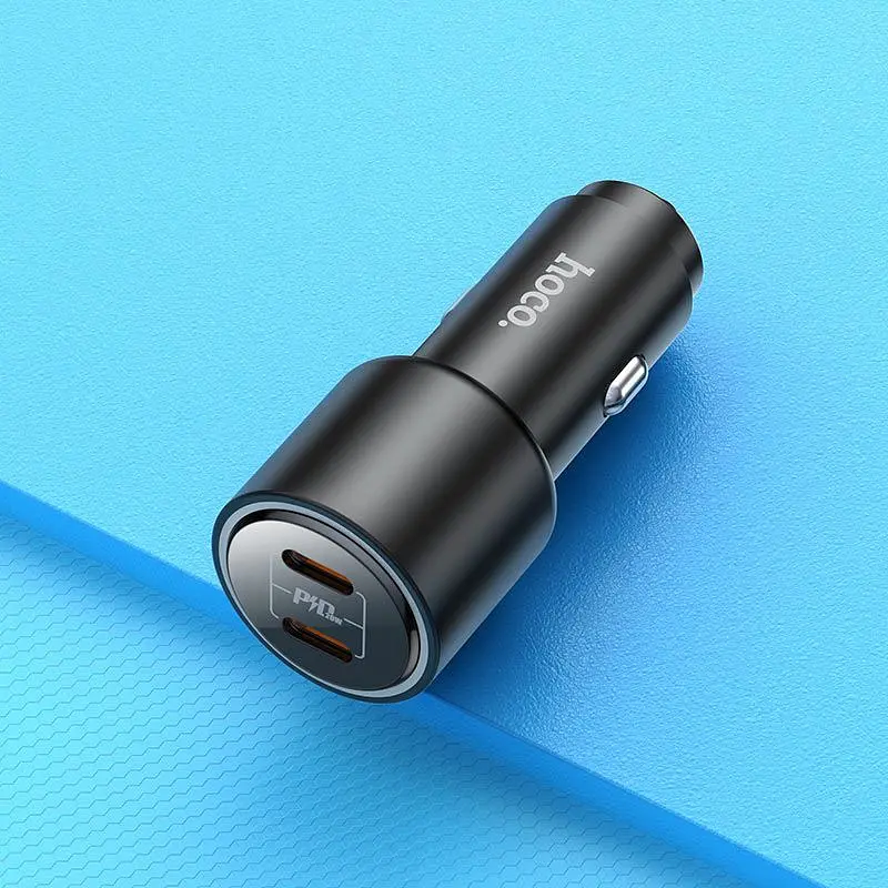 Автомобільний зарядний пристрій Hoco NZ3 40W Dual Port Type-C (Black) [71691] - фото 6