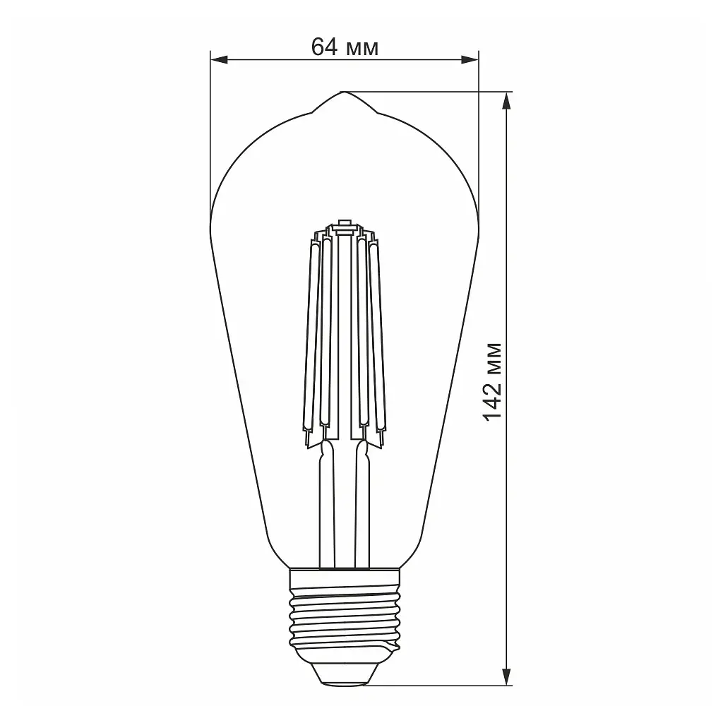 Лампочка Videx Filament ST64FD 6W E27 4100K 220V (VL-ST64FD-06274) - фото 3