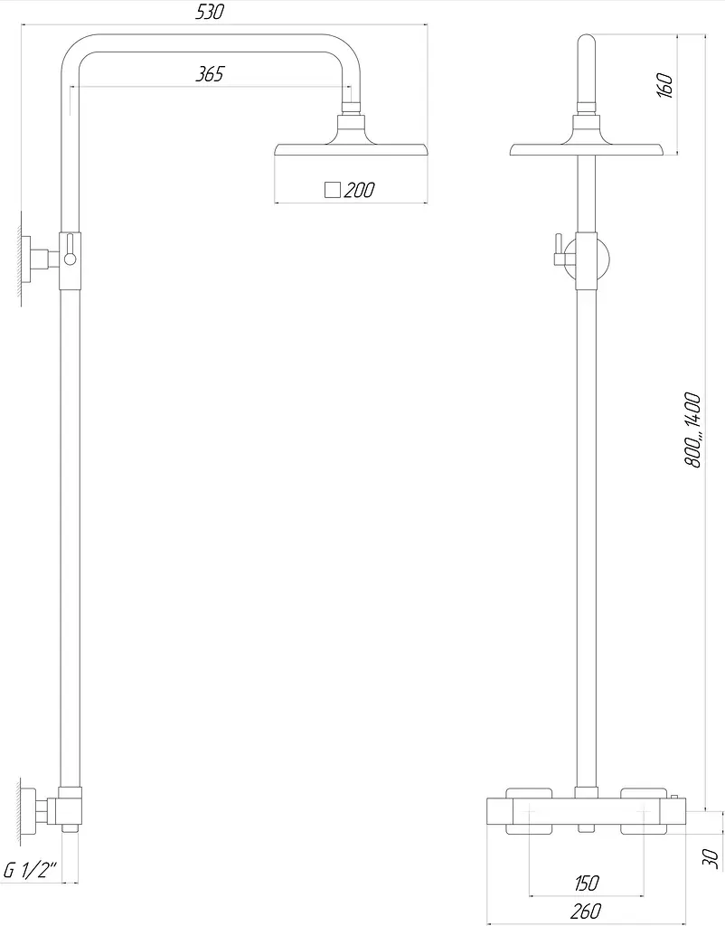 Душевая система Globus Lux GLM-0040T, Хром - фото 5