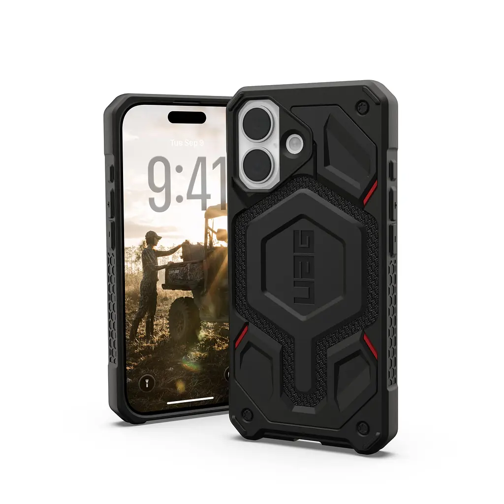 Чехол UAG для iPhone 17, Monarch Pro MagSafe, Kevlar Black teh0019519 - фото 8