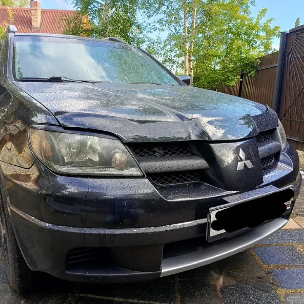 Дефлектор капоту мухобійка для Mitsubishi Outlander 2001-2007 Євро Кріплення (Vip Tuning) - фото 2