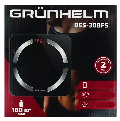 Ваги для підлоги Grunhelm BES-30BFS домашні ваги для зважування Чорний - фото 2