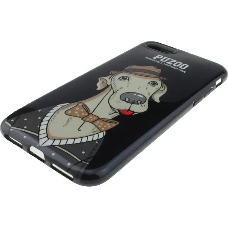 Чохол-накладка PUZOO TPU Glossy Shiny Powder Art dog iPhone 7/8/SE 2020 Black Bean - фото 5