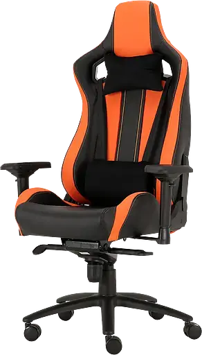Геймерское кресло GT Racer черное с оранжевым (X-0715 Black/Orange) - фото 3