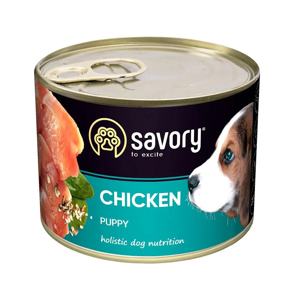 Вологий корм для цуценят Savory з куркою 200 г - фото 2
