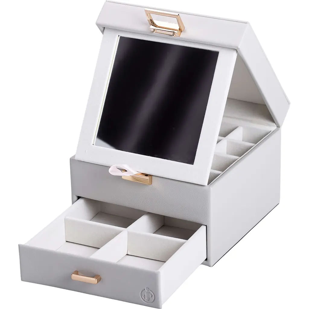 Органайзер для прикрас Yiwu з накидним замком 16x16x12 см сірий HP-5-2G - фото 5