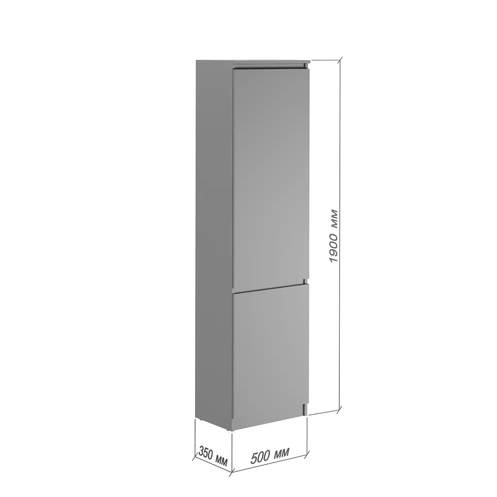Пенал закритий MebelStar Нео 2Д 50x35x190 см Антрацит (MBS-1166) - фото 2