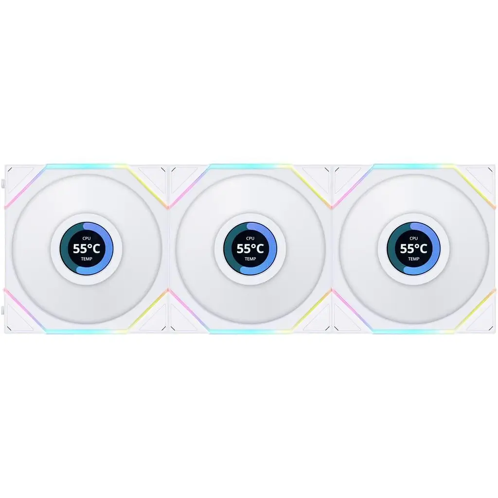 Вентилятор Lian Li (3-pack) TLLCD 120-3, White Cooler (G99.12TLLCD3W.00) - фото 2